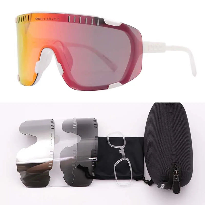 POC DEVOUR Road Bike Cycling Glasses Outdoor Windproof Riding Goggles UV400 Anti-glare Bicycle Eyewear for Men Women
