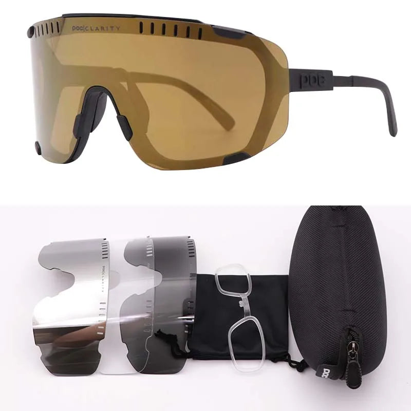 POC DEVOUR Road Bike Cycling Glasses Outdoor Windproof Riding Goggles UV400 Anti-glare Bicycle Eyewear for Men Women