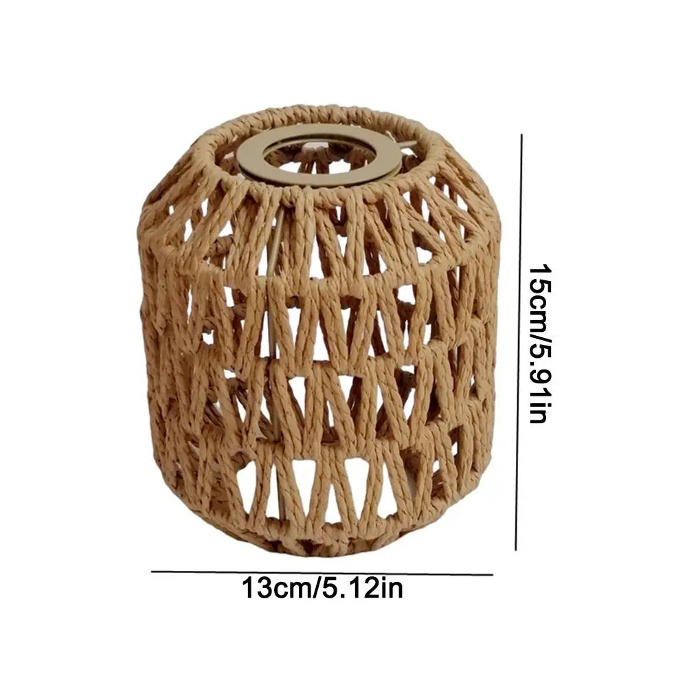 Fashion 13*15cm Pendant Lamp Shade Bohemian Style Home Decor Weave Lampshade Handwoven Light Cover