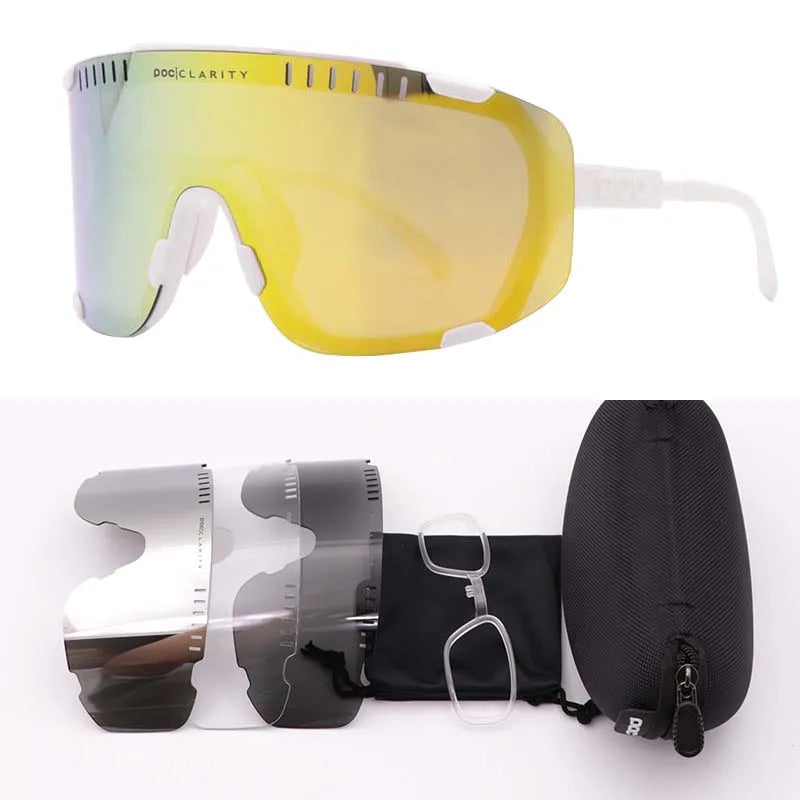 POC DEVOUR Road Bike Cycling Glasses Outdoor Windproof Riding Goggles UV400 Anti-glare Bicycle Eyewear for Men Women