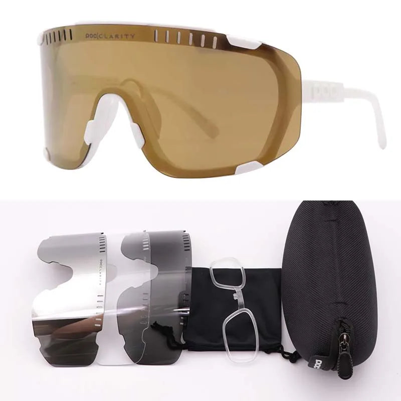 POC DEVOUR Road Bike Cycling Glasses Outdoor Windproof Riding Goggles UV400 Anti-glare Bicycle Eyewear for Men Women