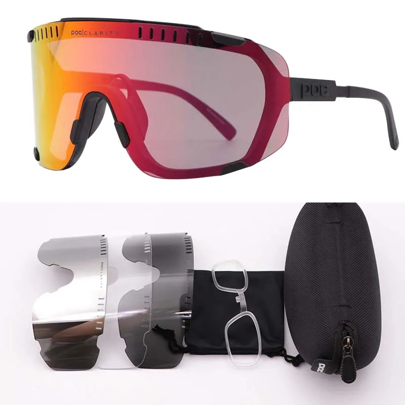 POC DEVOUR Road Bike Cycling Glasses Outdoor Windproof Riding Goggles UV400 Anti-glare Bicycle Eyewear for Men Women